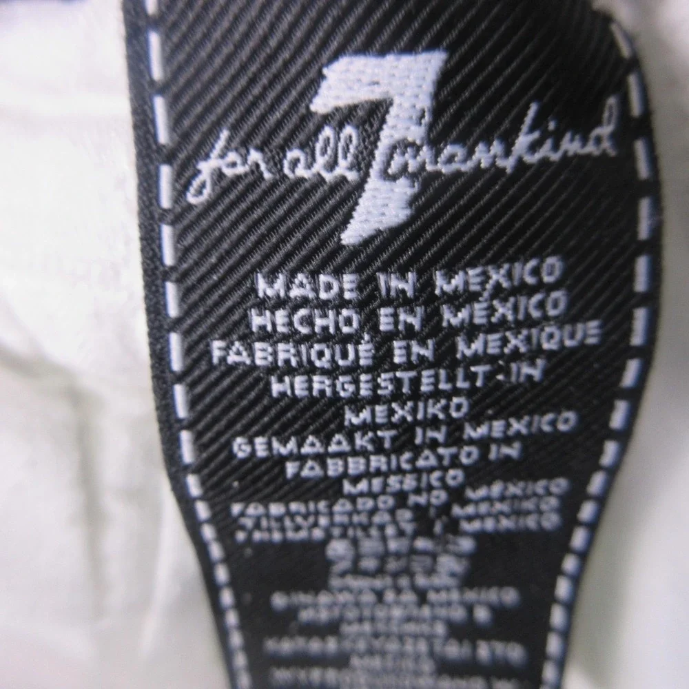 7 For All Mankind The High Waist Ankle Skinny Jeans Womens 25 White Denim